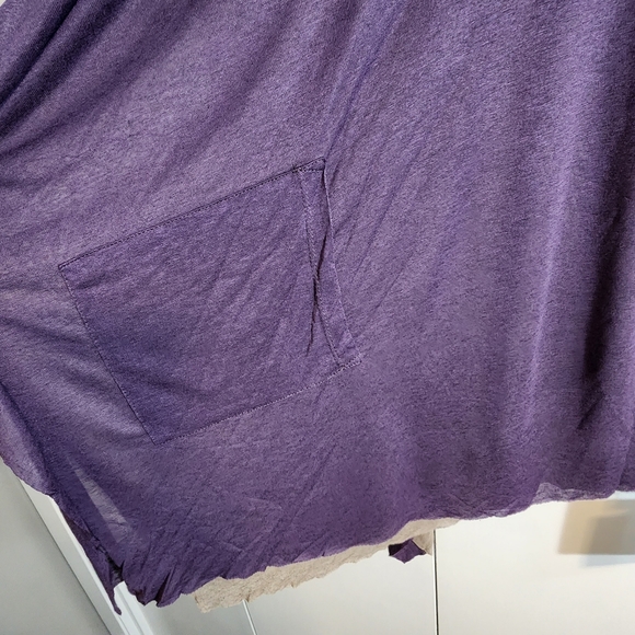 Anthropologie Three Dots Purple Tan Cardigan Detachable Infinity Scarf NWT Sz L - Picture 7 of 12